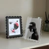 Colorful wavy acrylic photo frame display stand, transparent magnetic decorative photo frame, Polaroid postcard display frame Specification image